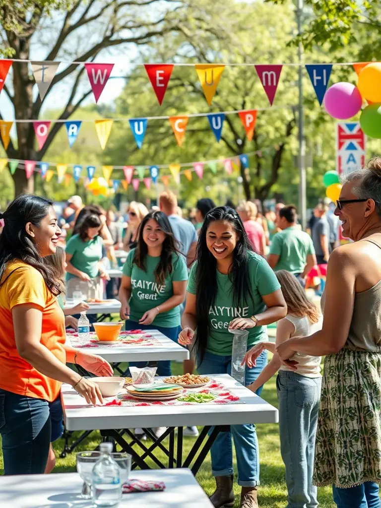 A photo showing volunteers and organizers working together at a DYNAMIC EVENTS event, highlighting the collaborative effort and community spirit behind the organization.